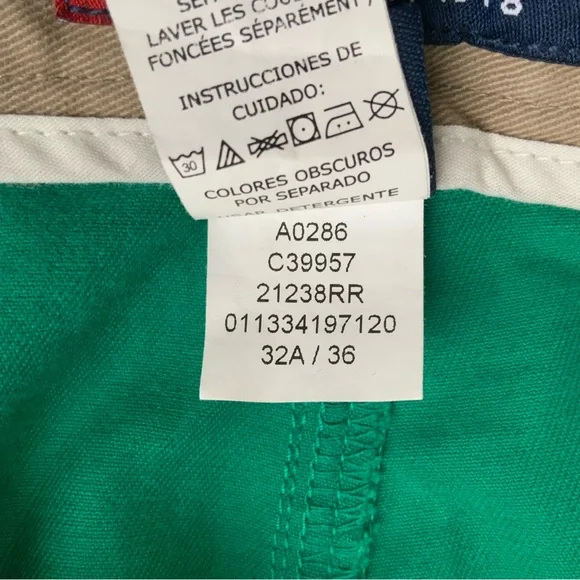 CHAPS Men's Flat Front Chino Shorts Vibrant Green Size 36 - Picture 7 of 10